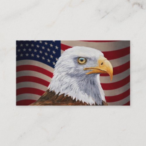 American Bald Eagle and Flag Business Card