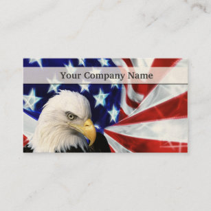 American Bald Eagle and Flag Business cards