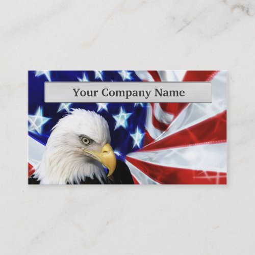 American Bald Eagle and Flag Business cards