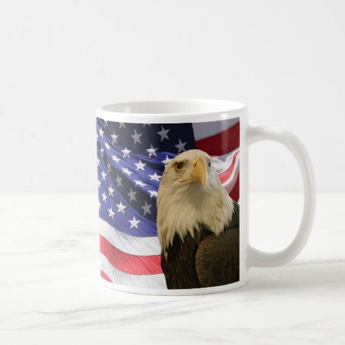 American Bald Eagle and Flag Coffee Mug