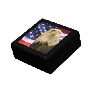 American Bald Eagle and Flag Jewelry Box