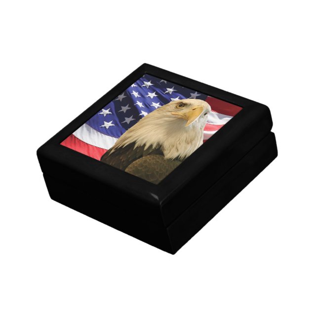 American Bald Eagle and Flag Jewelry Box (Side)