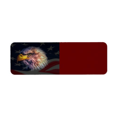 American Bald Eagle And Flag Label