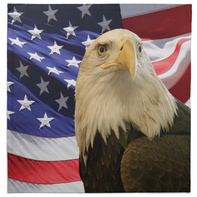 American Bald Eagle and Flag Napkin (Front)