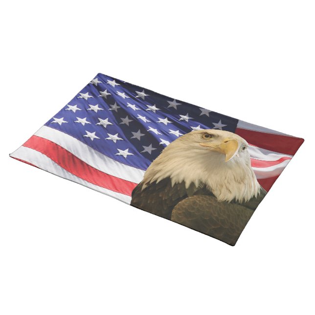 American Bald Eagle and Flag Placemat (On Table)
