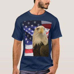 American Bald Eagle and Flag T-Shirt