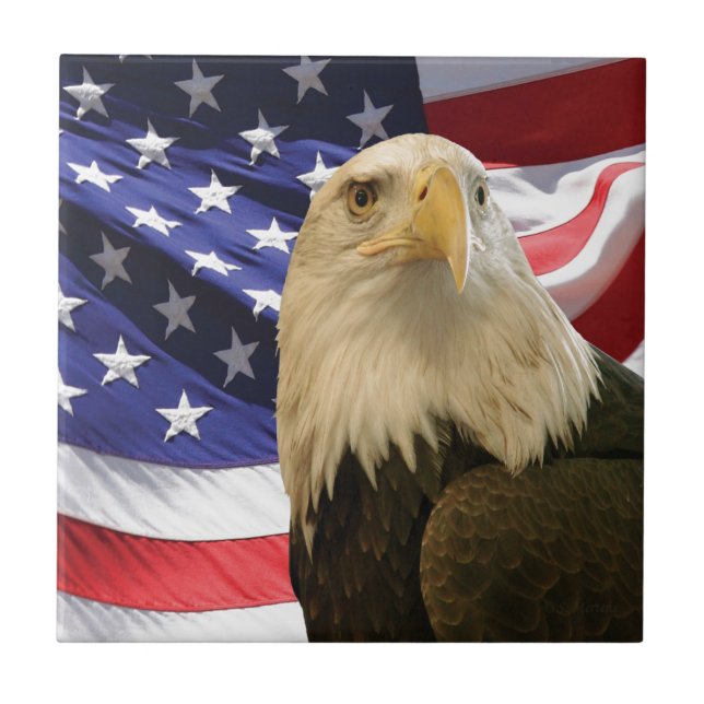 American Bald Eagle and Flag Tile (Front)