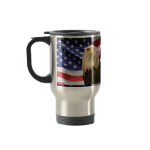 American Bald Eagle and Flag