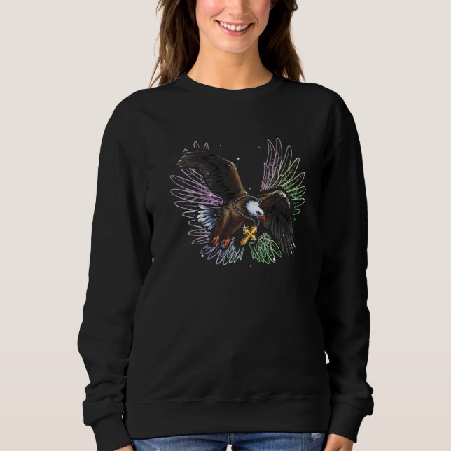 American Bald Eagle Angel Wing Christian Faith Spi Sweatshirt (Front)