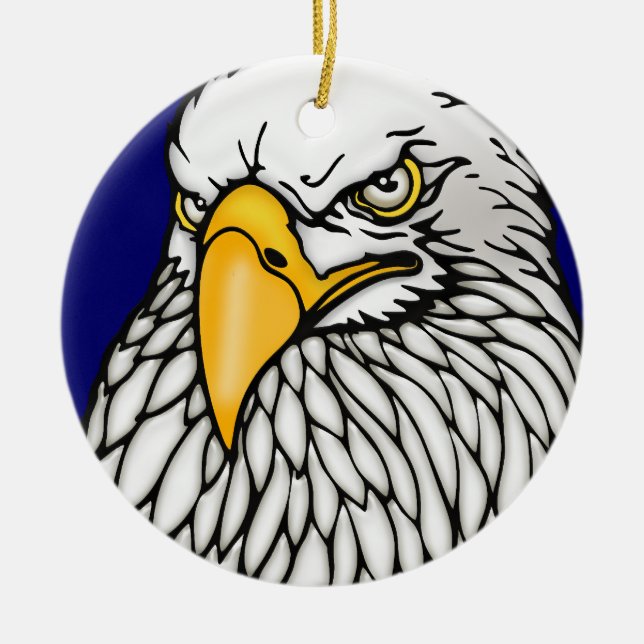 American bald eagle ceramic ornament (Front)