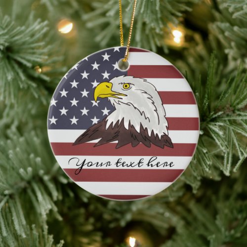 American bald eagle Christmas photo ornament