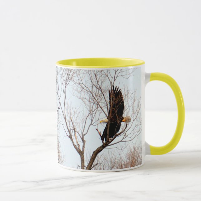 American Bald Eagle Circling the Nest Mug (Right)