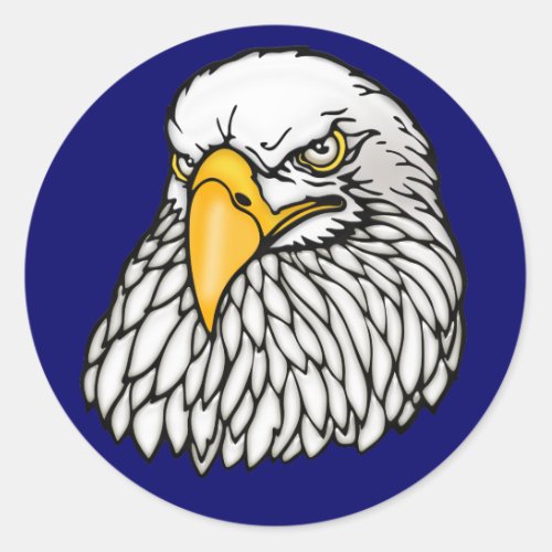 American bald eagle classic round sticker