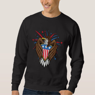 American Bald Eagle Curly Mullet 4th Of July Sweatshirt