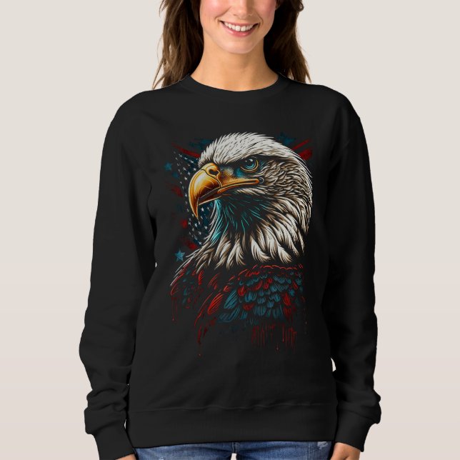American Bald Eagle Eyes Flag Country 3 Sweatshirt (Front)