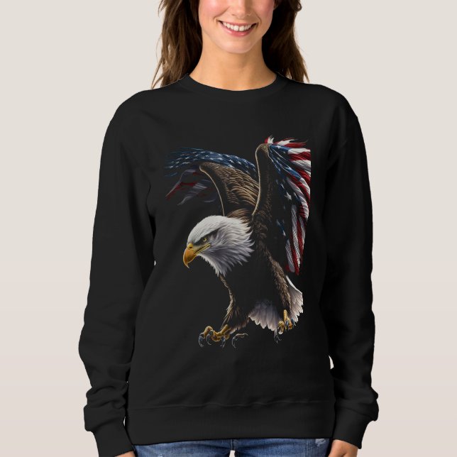 American Bald Eagle Eyes Flag Country 8 Sweatshirt (Front)