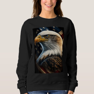 American Bald Eagle Eyes Flag Country Sweatshirt