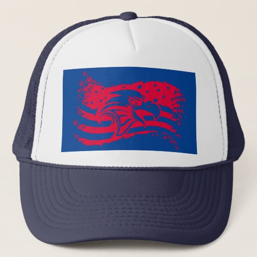 American Bald Eagle Eyes USA Flag Patriotic Trucke Trucker Hat