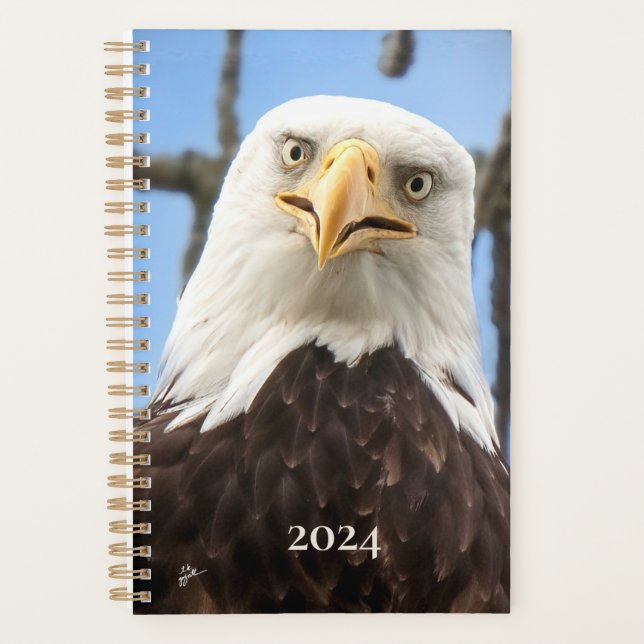 American Bald Eagle Face Funny Fine Art Planner (Front)
