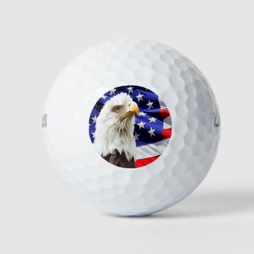 American Bald Eagle Flag Golf Balls