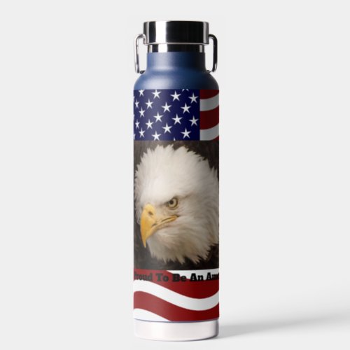 American Bald Eagle Flag Mens Hot or Cold Water Bottle