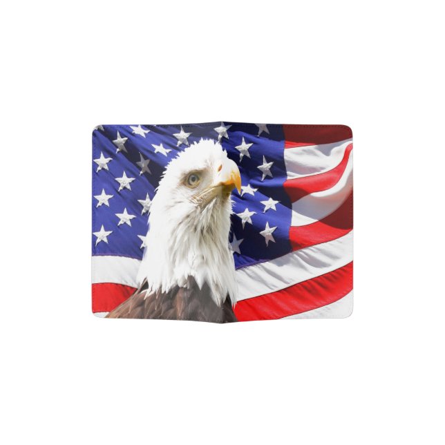 American Bald Eagle Flag Passport Holder (Opened)
