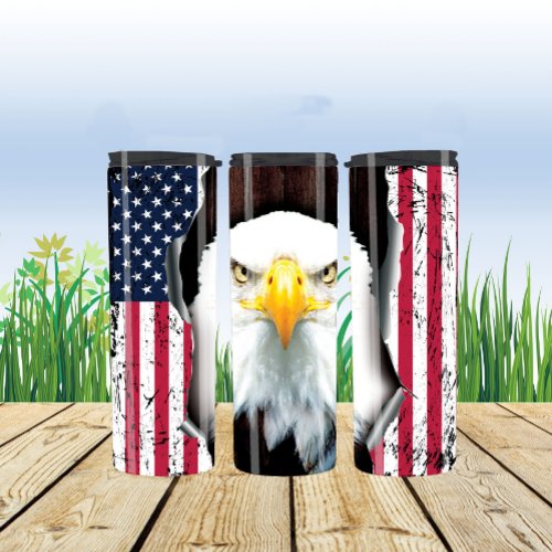 American Bald Eagle Flag Thermal Tumbler