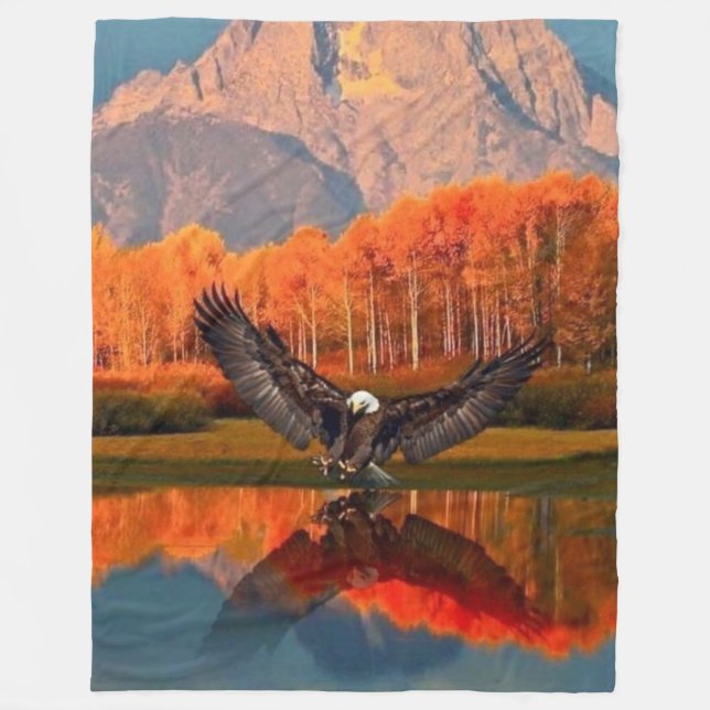 AMERICAN BALD EAGLE FLEECE BLANKET (Front)