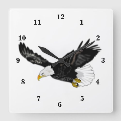 American Bald Eagle Flying wall Clock _ Painting