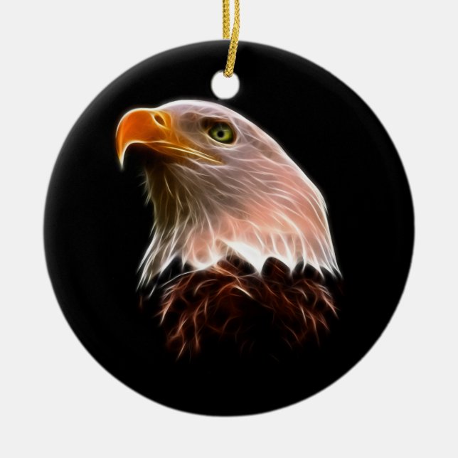 American Bald Eagle Head Ceramic Ornament (Front)