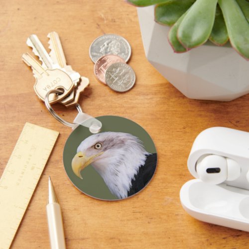 American Bald Eagle Head Keychain