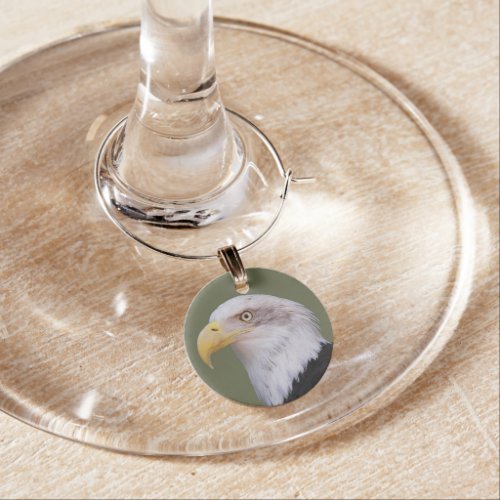 American Bald Eagle Head Wine Charm