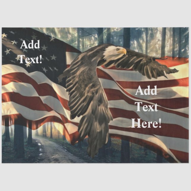 American Bald Eagle Home Of The Brave  Tissue Pape Paper (Front)