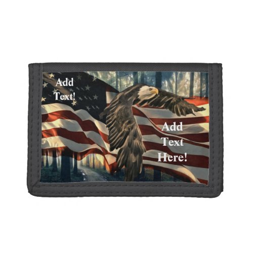 American Bald Eagle Home Of The Brave  Trifold Wal Trifold Wallet