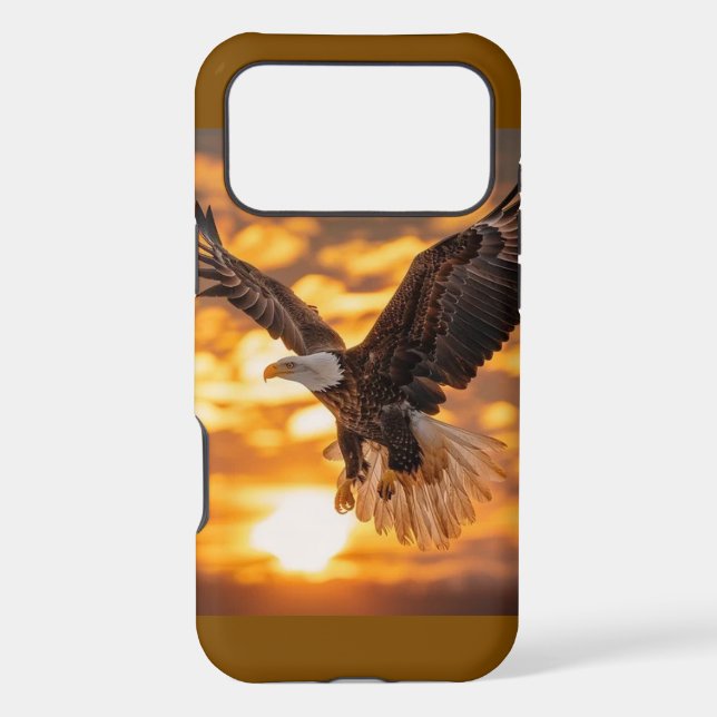 American Bald Eagle In Flight Sunset Clouds Photo Case-Mate iPhone Case (Back)
