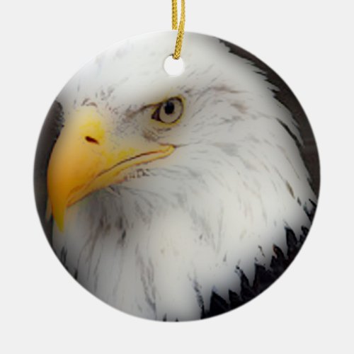 American Bald Eagle in Portrait Ceramic Ornament