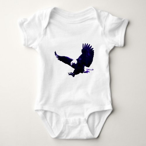 American Bald Eagle Landing Baby Bodysuit