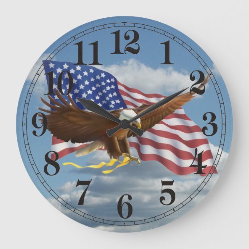 American Bald Eagle Large Clock