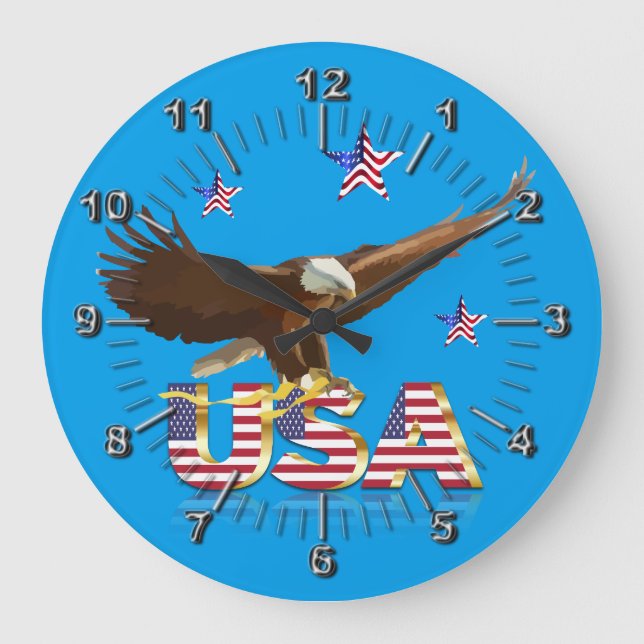 American bald eagle large clock (Front)
