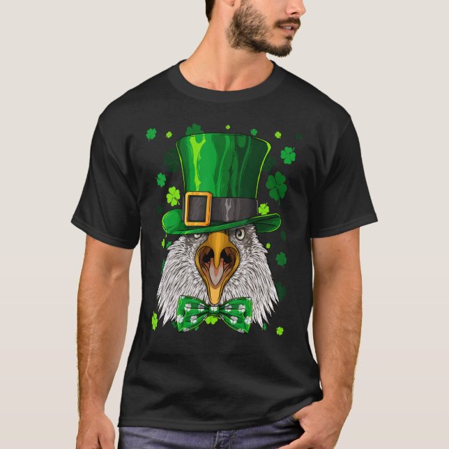 American Bald Eagle Leprechaun Funny St Patricks D T-Shirt (Front)