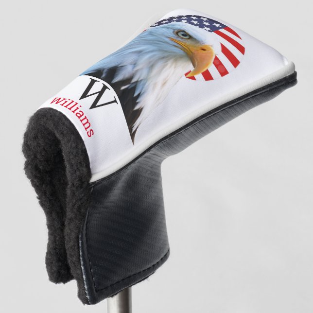 AMERICAN BALD EAGLE Monogram  Golf Head Cover (3/4 Front)