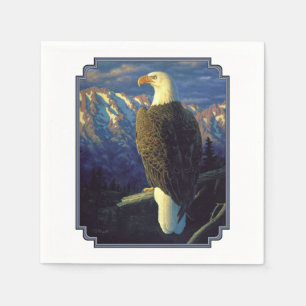 American Bald Eagle Mountain Sunrise Paper Napkins