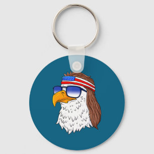 American Bald Eagle Mullet 4th Of July Funny Usa  Keychain