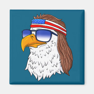 American Bald Eagle Mullet 4th Of July Funny Usa  Magnet