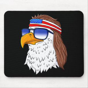 American Bald Eagle Mullet 4th Of July Funny Usa  Mouse Pad