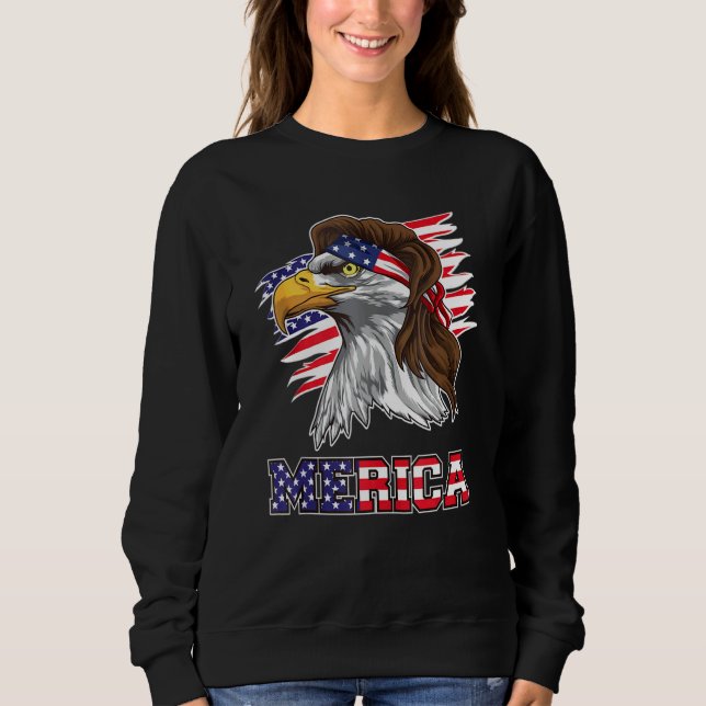 American Bald Eagle Mullet 4th Of July Funny Usa P Sweatshirt (Front)