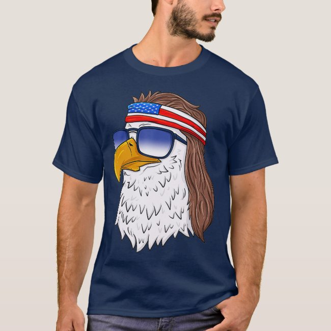 American Bald Eagle Mullet 4th Of July Funny USA T-Shirt