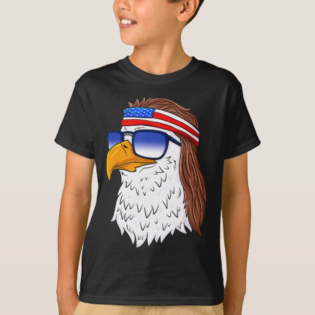 American Bald Eagle Mullet 4th Of July Funny Usa  T-Shirt (Front)