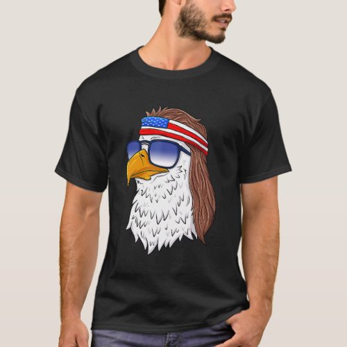 American Bald Eagle Mullet 4th Of July  Usa Patrio T_Shirt