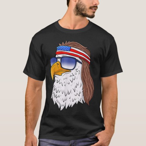 American Bald Eagle Mullet 4Th Of July Usa Patriot T_Shirt